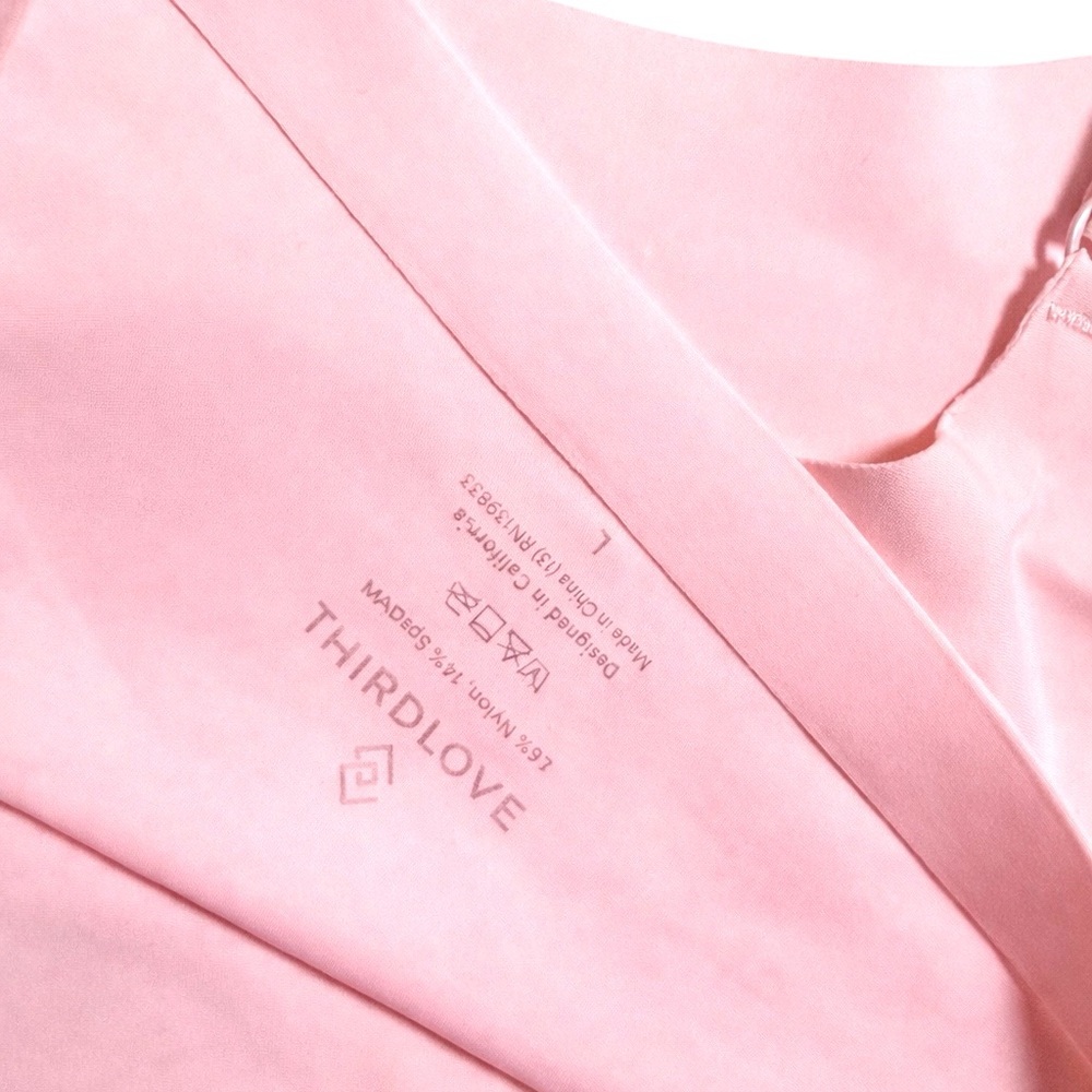 Thirdlove Adjustable Wireless Bra Light Pink Seam… - image 3